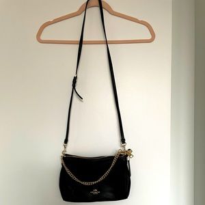 Coach black leather crossbody purse